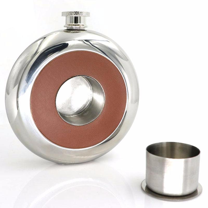 Round Stainless Steel Pocket Flask