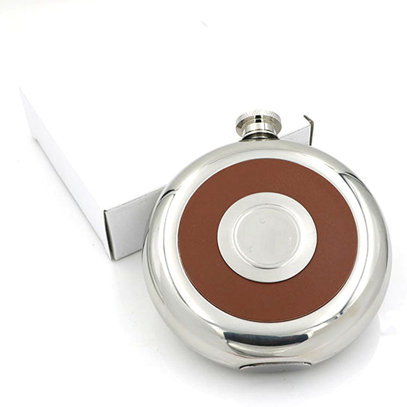 Round Stainless Steel Pocket Flask