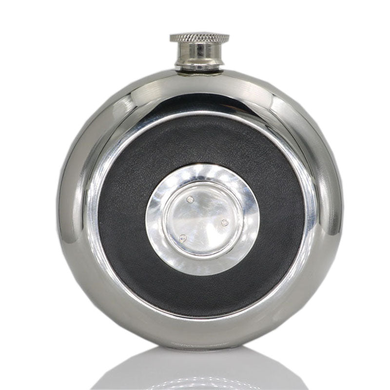 Round Stainless Steel Pocket Flask