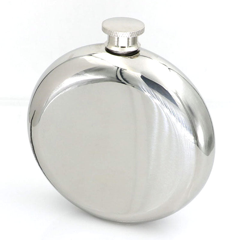 Round Stainless Steel Pocket Flask