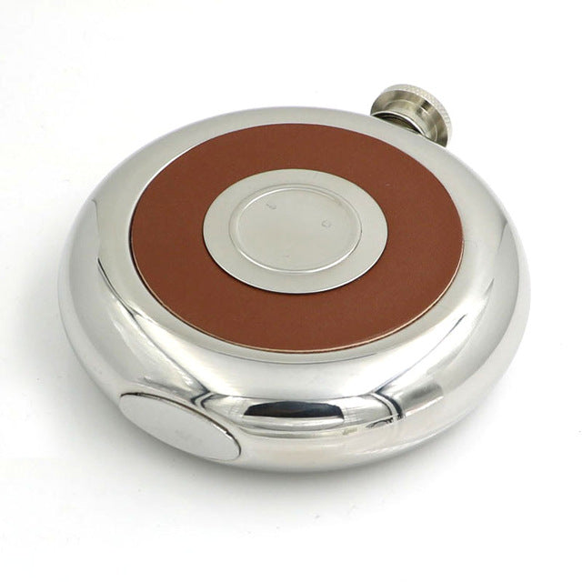Round Stainless Steel Pocket Flask